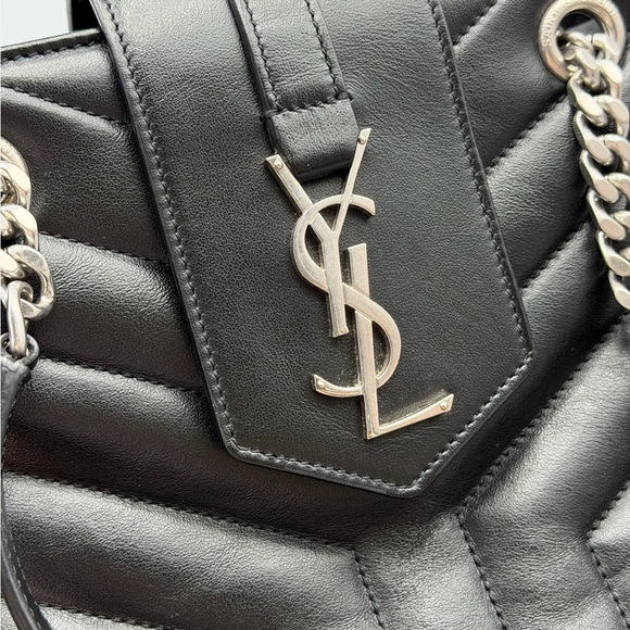 Yves Saint Laurent Black Quilted Leather Shoulder Bag with Silver Hardware - Picture 4 of 13